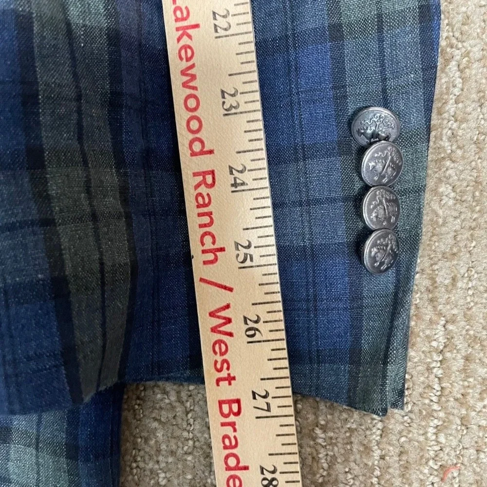 Brooks Brothers Sport‎ Coat Mens 44 Blue Green Plaid Excellent Leo Master Blazer